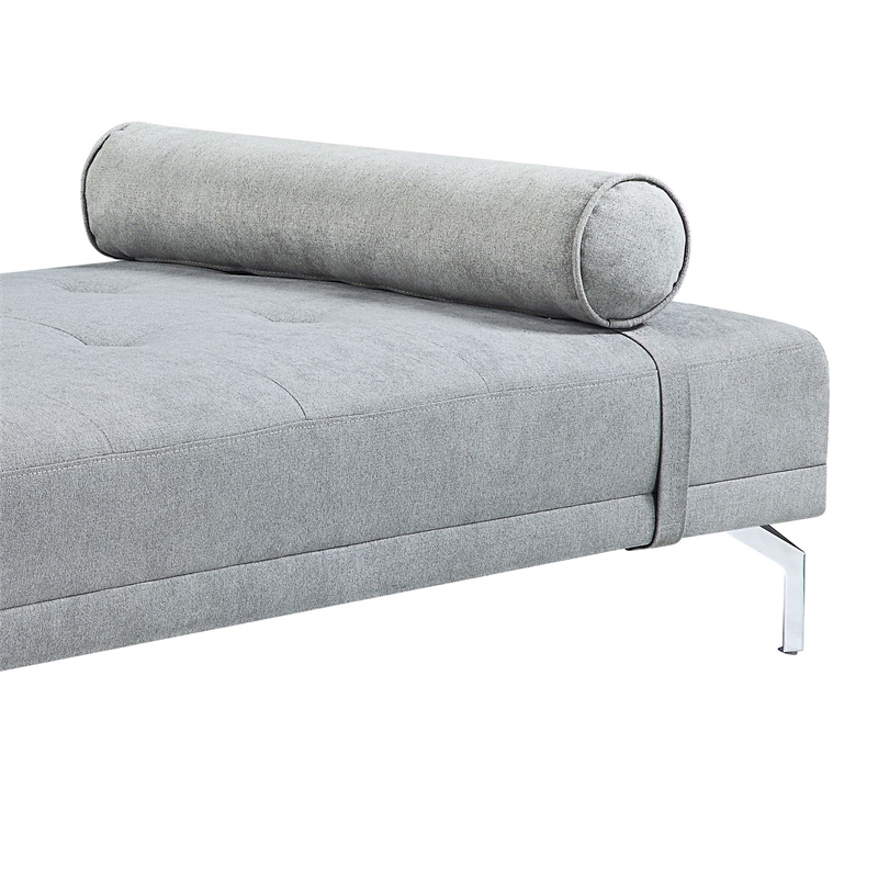 ACME Quenti Sofa Bed with Pillow in Gray Melange Velvet