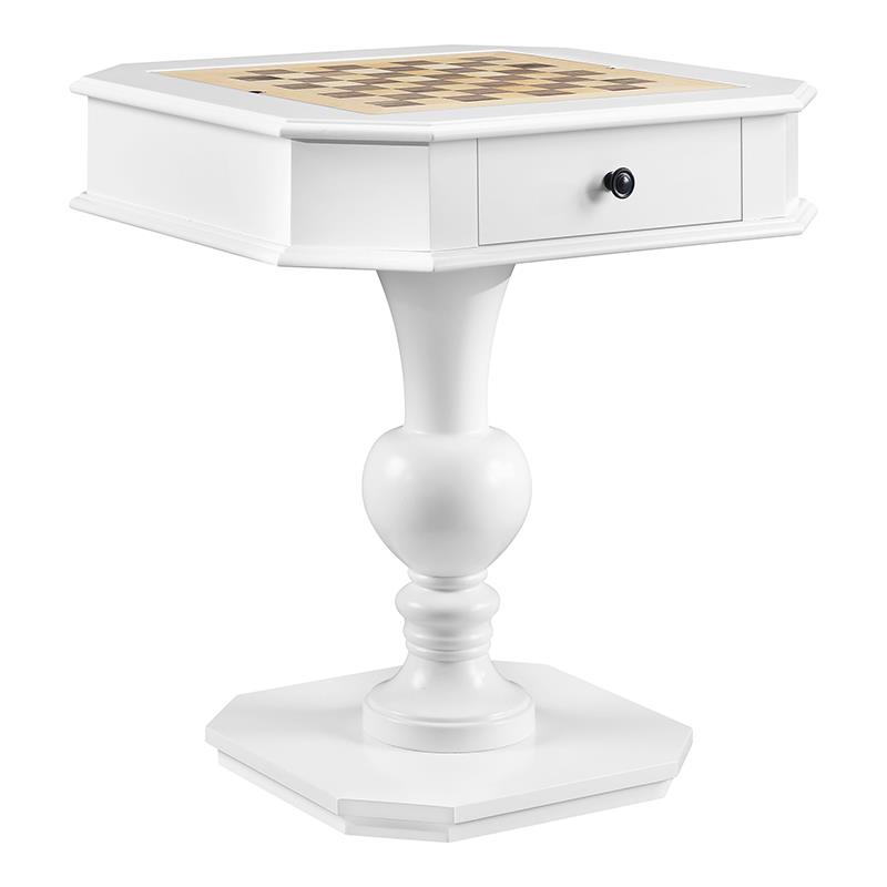 ACME Galini 2-Drawer Wooden Game Table in White