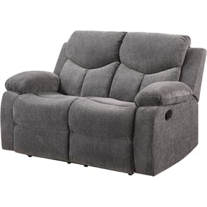 ACME Kalen Chenille Motion Reclining Loveseat in Gray