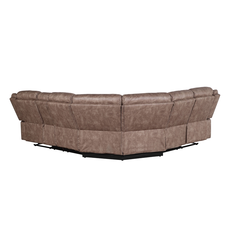 ACME Dollum Sectional Sofa  in 2-Tone Chocolate Velvet