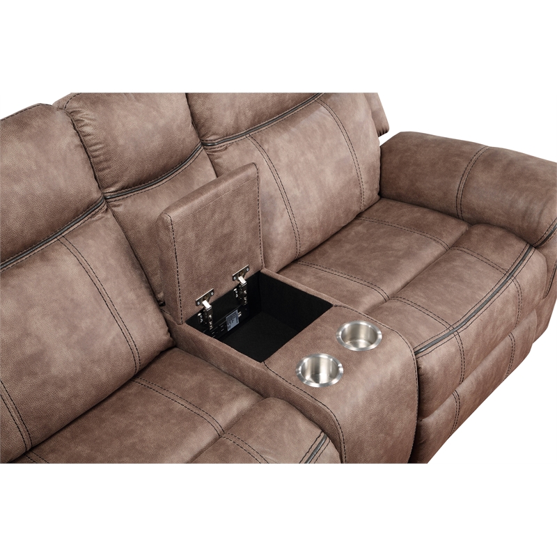 ACME Dollum Sectional Sofa  in 2-Tone Chocolate Velvet