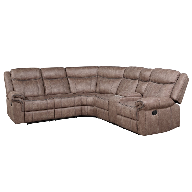 ACME Dollum Sectional Sofa  in 2-Tone Chocolate Velvet