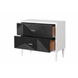 ACME Dubni 2-Drawer Wooden Accent Table in White & Black Finish