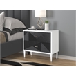 ACME Dubni 2-Drawer Wooden Accent Table in White & Black Finish
