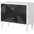 ACME Dubni 2-Drawer Wooden Accent Table in White & Black Finish