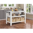 ACME Sezye 2-Shelf Wooden Kitchen Island in White Finish