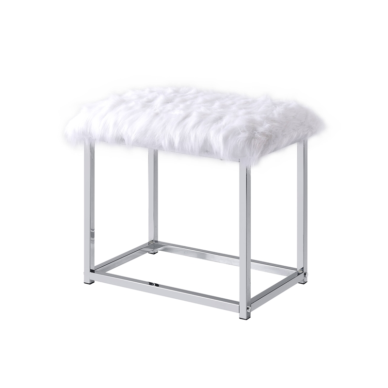 ACME Coleen 3 Piece Metal Frame Vanity Set in Chrome