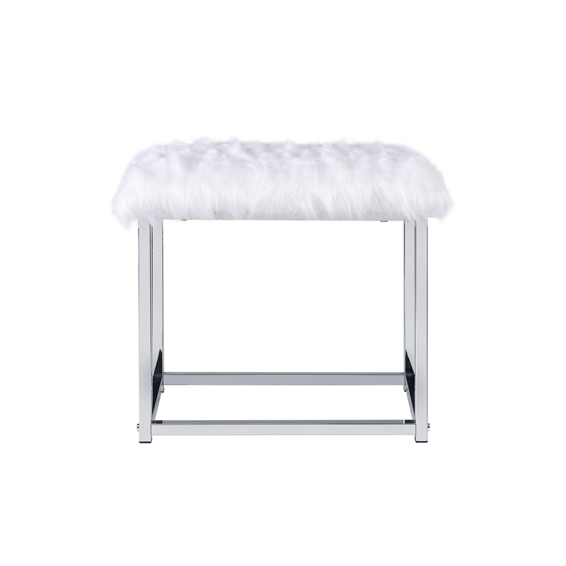 ACME Coleen 3 Piece Metal Frame Vanity Set in Chrome
