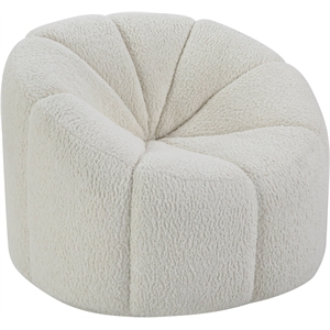 ACME Osmash Chair with Swivel in White Teddy Sherpa