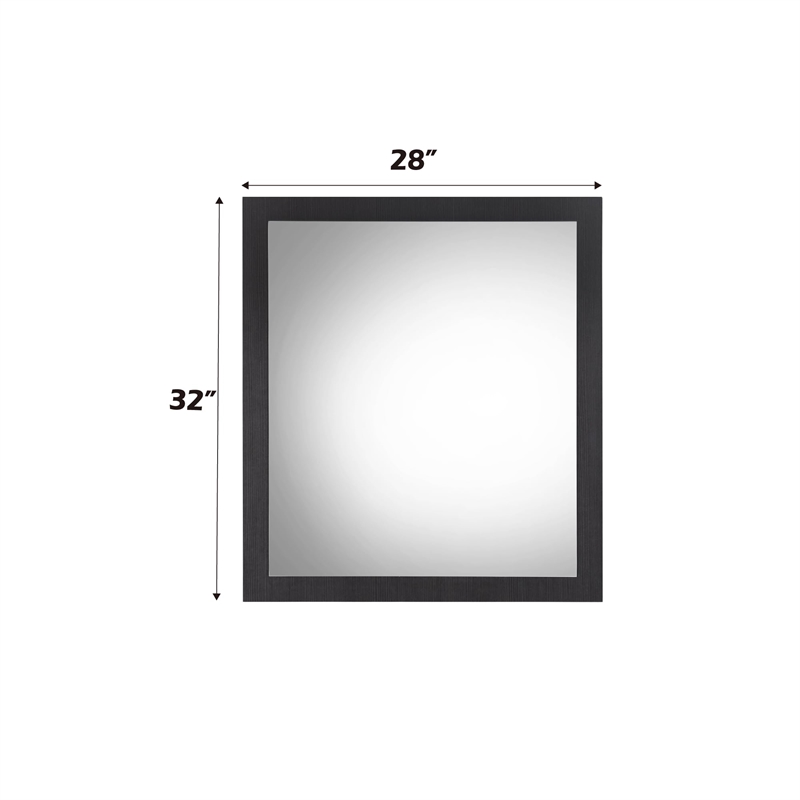 ACME Eos Rectangular Wooden Frmae Mirror in Walnut Black