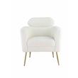 ACME Connock Fabric Upholstered Accent Chair in White Faux Sherpa