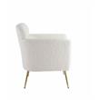ACME Connock Fabric Upholstered Accent Chair in White Faux Sherpa