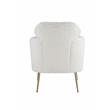 ACME Connock Fabric Upholstered Accent Chair in White Faux Sherpa