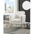 ACME Connock Fabric Upholstered Accent Chair in White Faux Sherpa