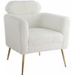 ACME Connock Fabric Upholstered Accent Chair in White Faux Sherpa