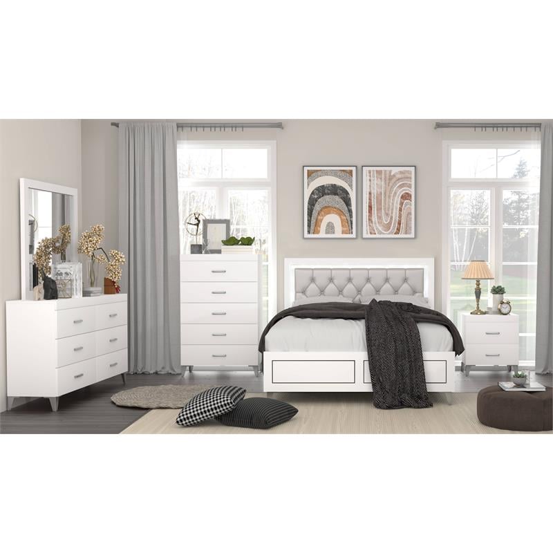 ACME Casilda 5-Drawer Wooden Chest in White