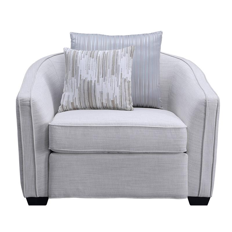 ACME Mahler II Chair with 2 Pillows in Beige Linen Fabric