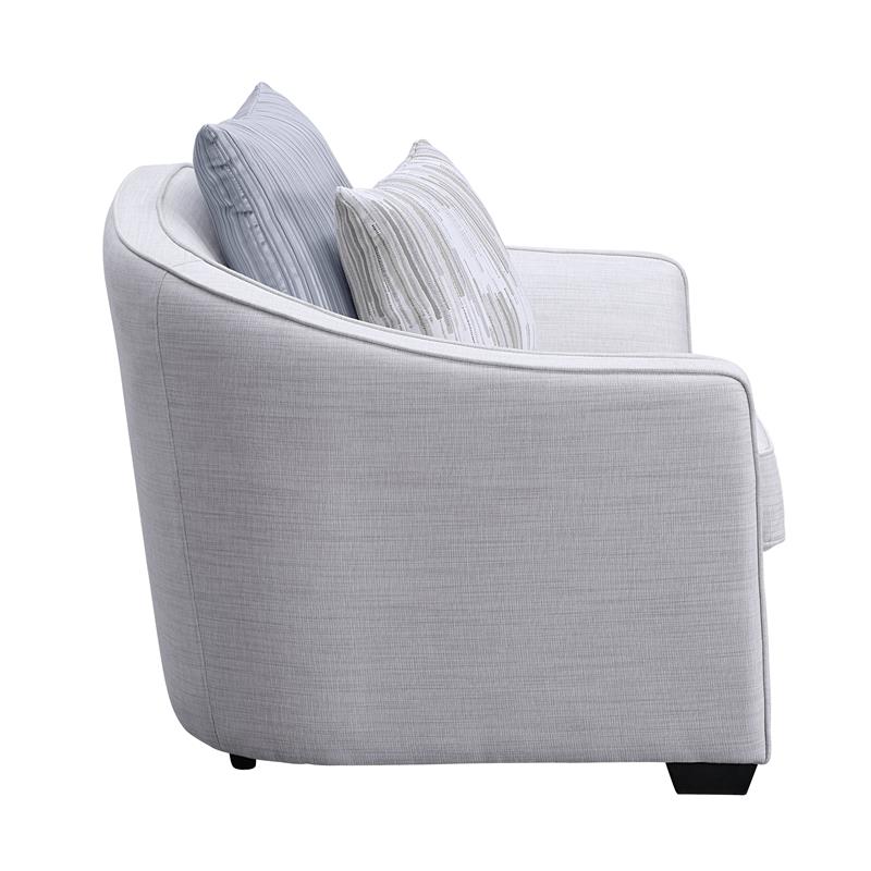 ACME Mahler II Chair with 2 Pillows in Beige Linen Fabric