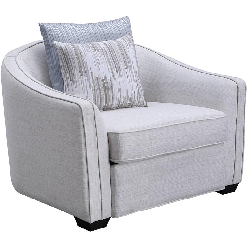 ACME Mahler II Chair with 2 Pillows in Beige Linen Fabric