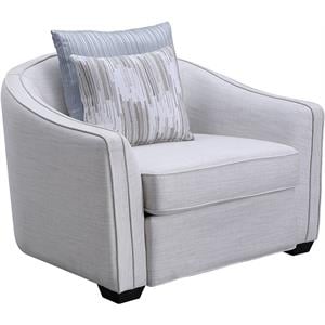ACME Mahler II Chair with 2 Pillows in Beige Linen Fabric