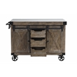 ACME Alforvott Kitchen Island in Marble & Weathered Gray Finish