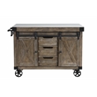 ACME Alforvott Kitchen Island in Marble & Weathered Gray Finish