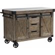 ACME Alforvott Kitchen Island in Marble & Weathered Gray Finish