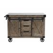 ACME Alforvott Kitchen Island in Marble & Weathered Gray Finish