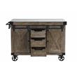 ACME Alforvott Kitchen Island in Marble & Weathered Gray Finish