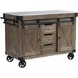 ACME Alforvott Kitchen Island in Marble & Weathered Gray Finish