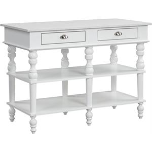ACME Rorratt Kitchen Island in Marble & White Finish