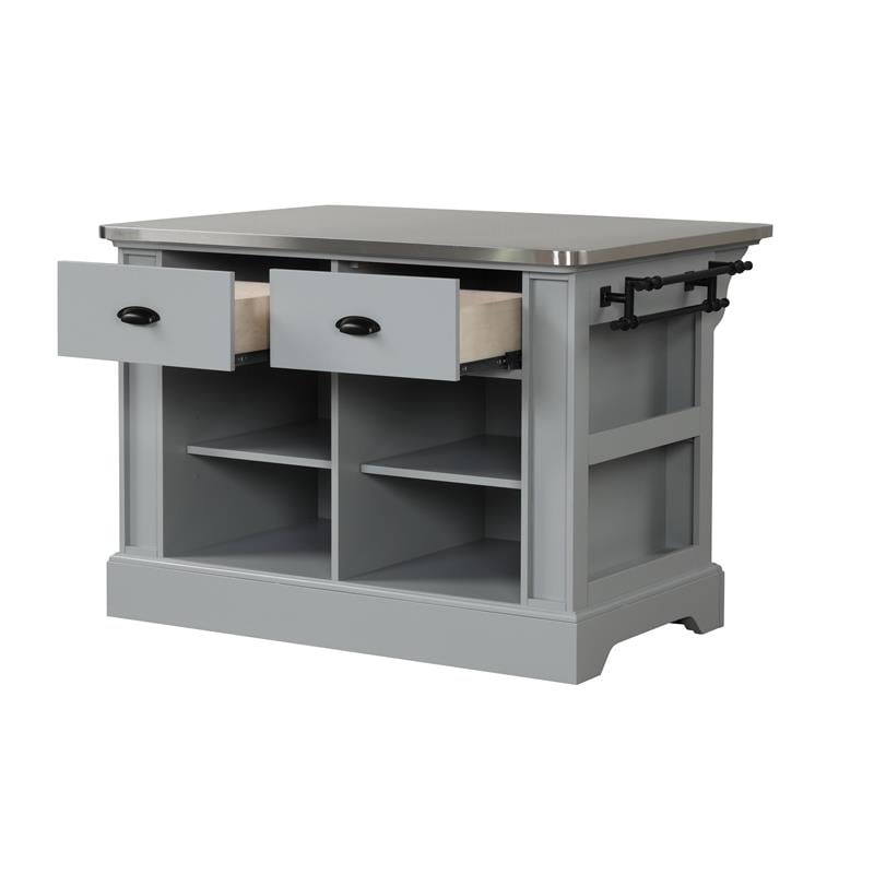 ACME Urrur Kitchen Island in Gray Finish