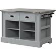 ACME Urrur Kitchen Island in Gray Finish