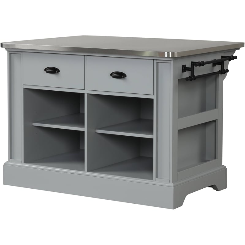 ACME Urrur Kitchen Island in Gray Finish