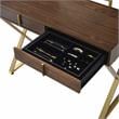 ACME Coleen Vanity Desk in Walnut & Gold Finish