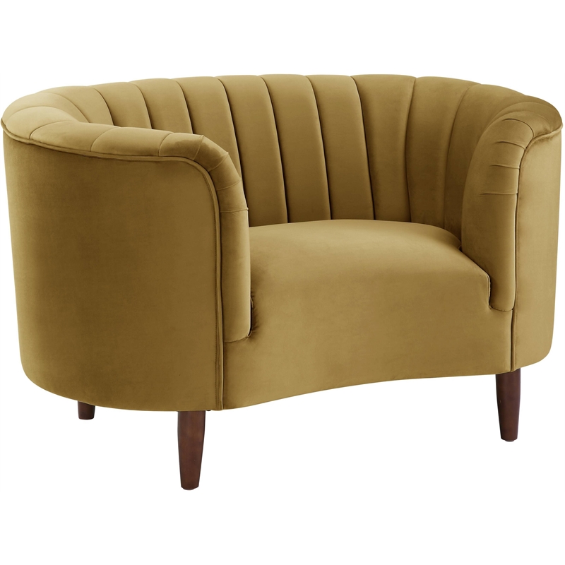ACME Millephri Chair in Olive Yellow Velvet