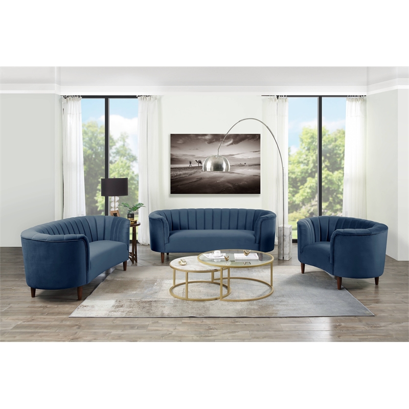 ACME Millephri Chair in Blue Velvet