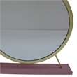 ACME Adao Vanity Mirror & Stool in Faux Fur Mirror Pink & Gold Finish