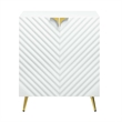 ACME Gaines 2-Door Console Table with Metal Legs in White High Gloss