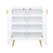 ACME Gaines 2-Door Console Table with Metal Legs in White High Gloss