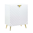 ACME Gaines 2-Door Console Table with Metal Legs in White High Gloss