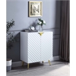 ACME Gaines 2-Door Console Table with Metal Legs in White High Gloss