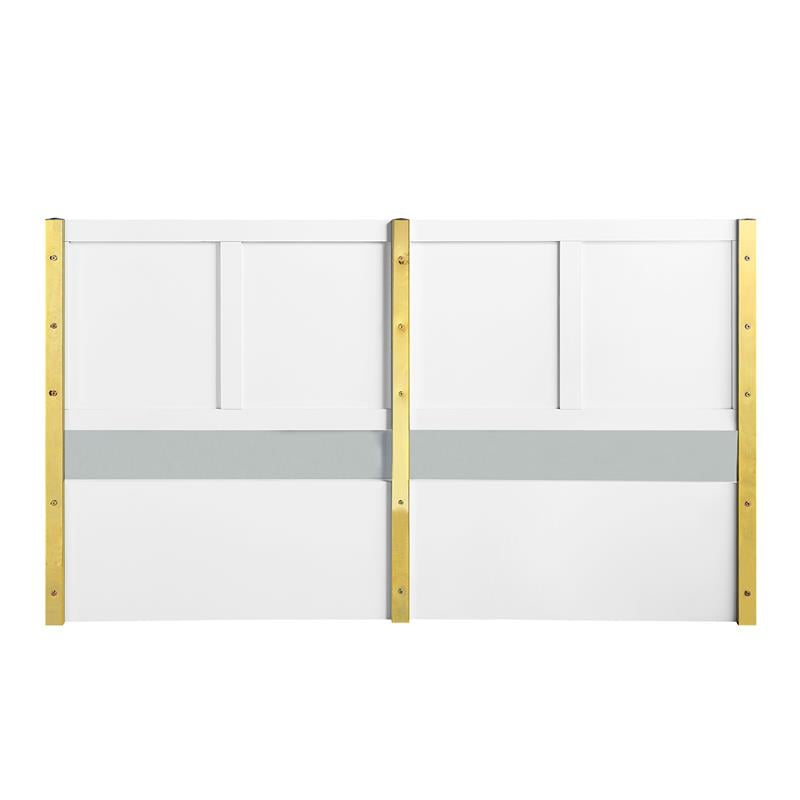 ACME Gaines Metal Legs Eastern King Bed in White High Gloss