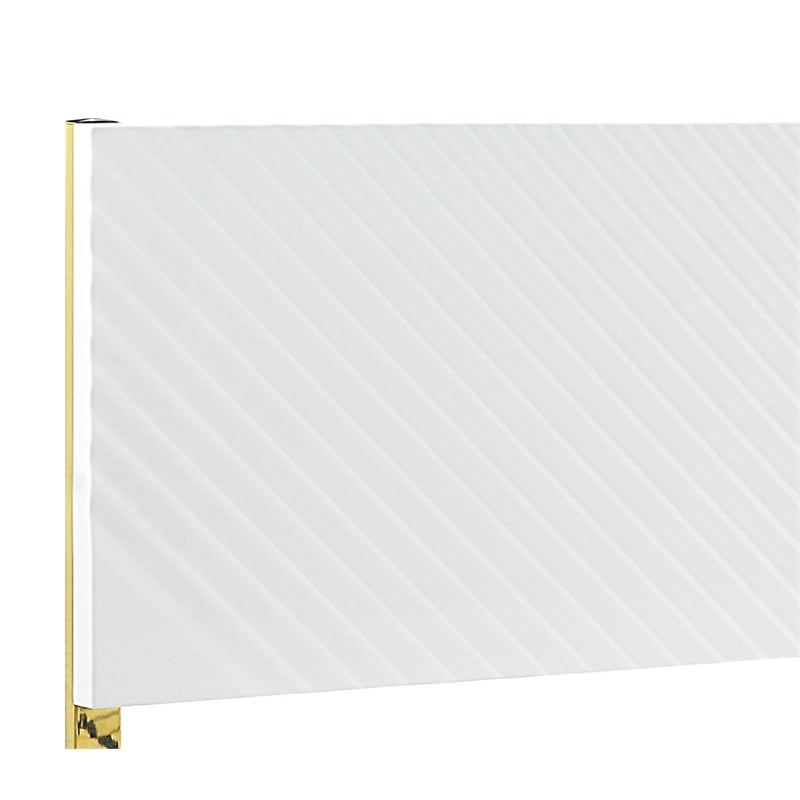 ACME Gaines Metal Legs Eastern King Bed in White High Gloss