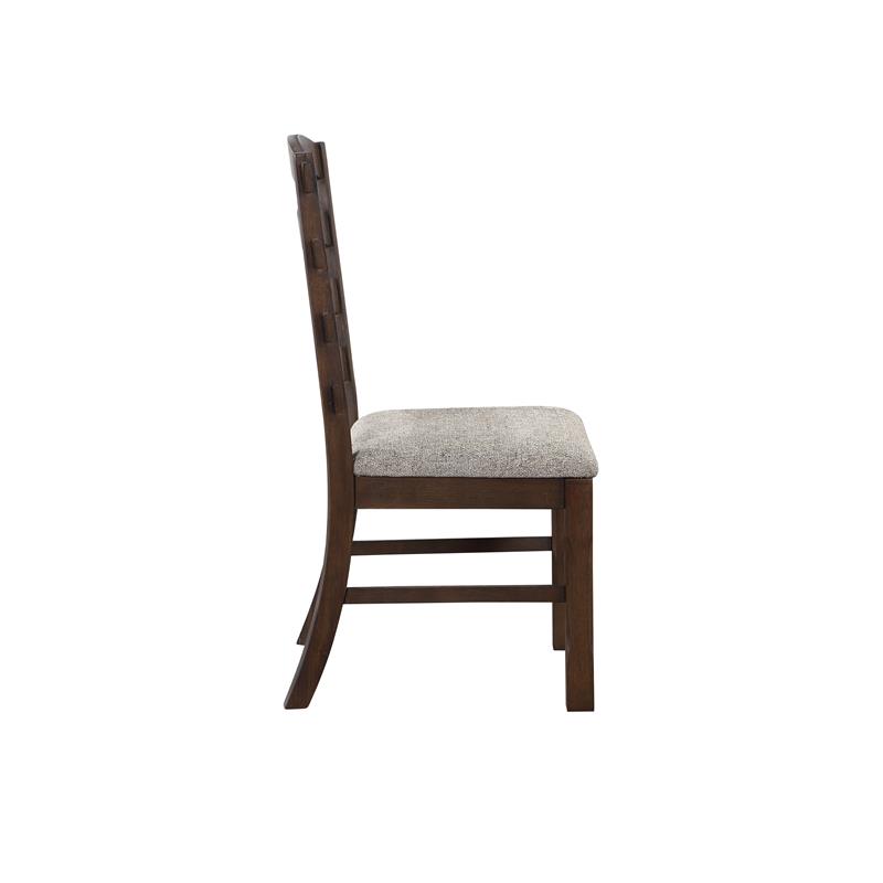 ACME Pascaline Side Chair in Gray Fabric and Oak