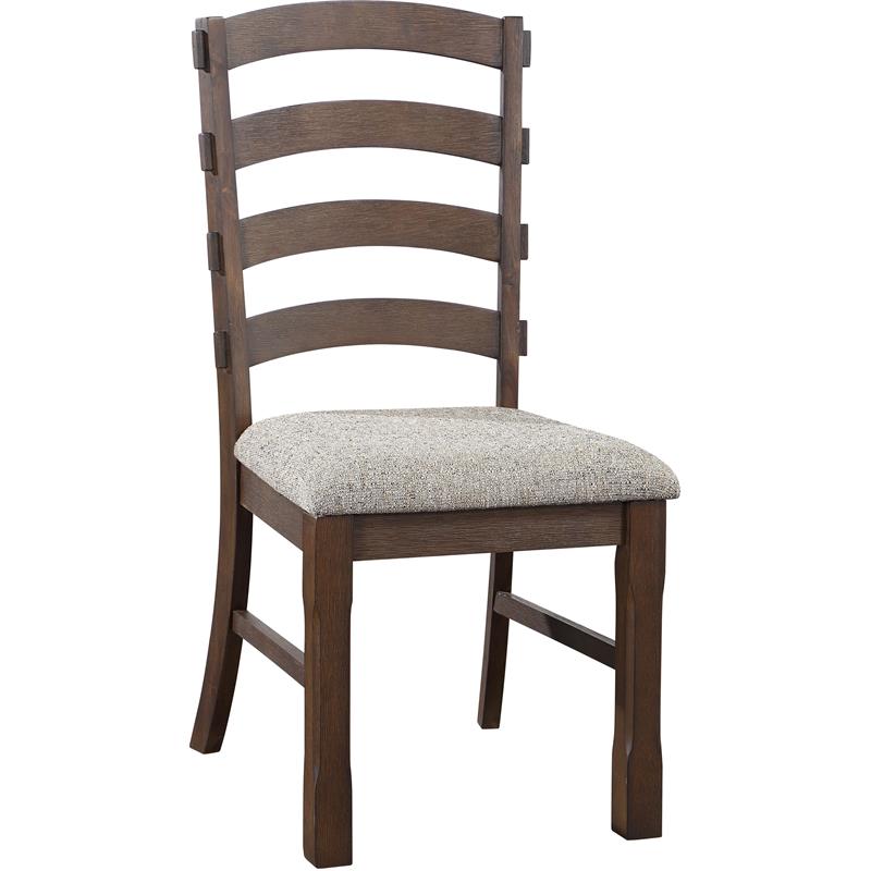 ACME Pascaline Side Chair in Gray Fabric and Oak