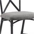 ACME Edina Side Chair in Gray Fabric & Sandy Black Finish