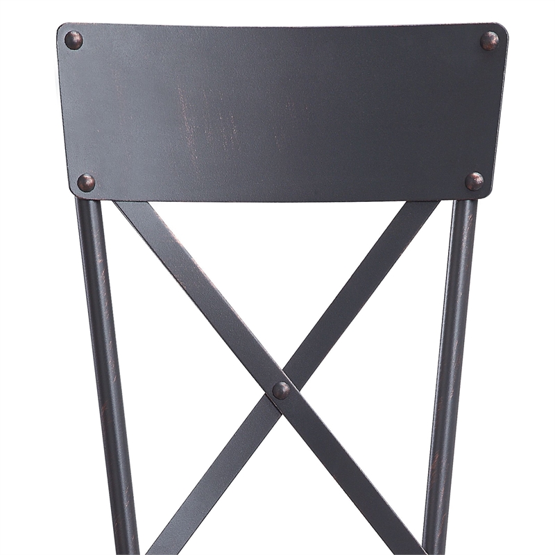ACME Edina Side Chair in Gray Fabric & Sandy Black Finish