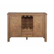 ACME Pascaline 1-Drawer Wooden Server with 2 Doors in Gray Fabric and Oak