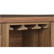 ACME Pascaline 1-Drawer Wooden Server with 2 Doors in Gray Fabric and Oak